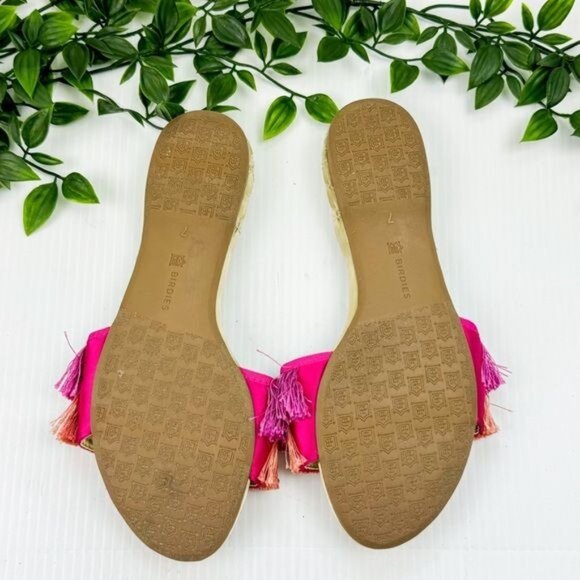 Birdies multy Color block Fringe Sangria Sandals 7 - Picture 6 of 12